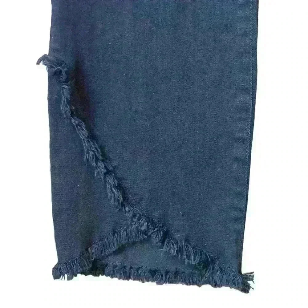 INC Skinny leg ankle black Jeans frayed leg sz 4 - Picture 3 of 5